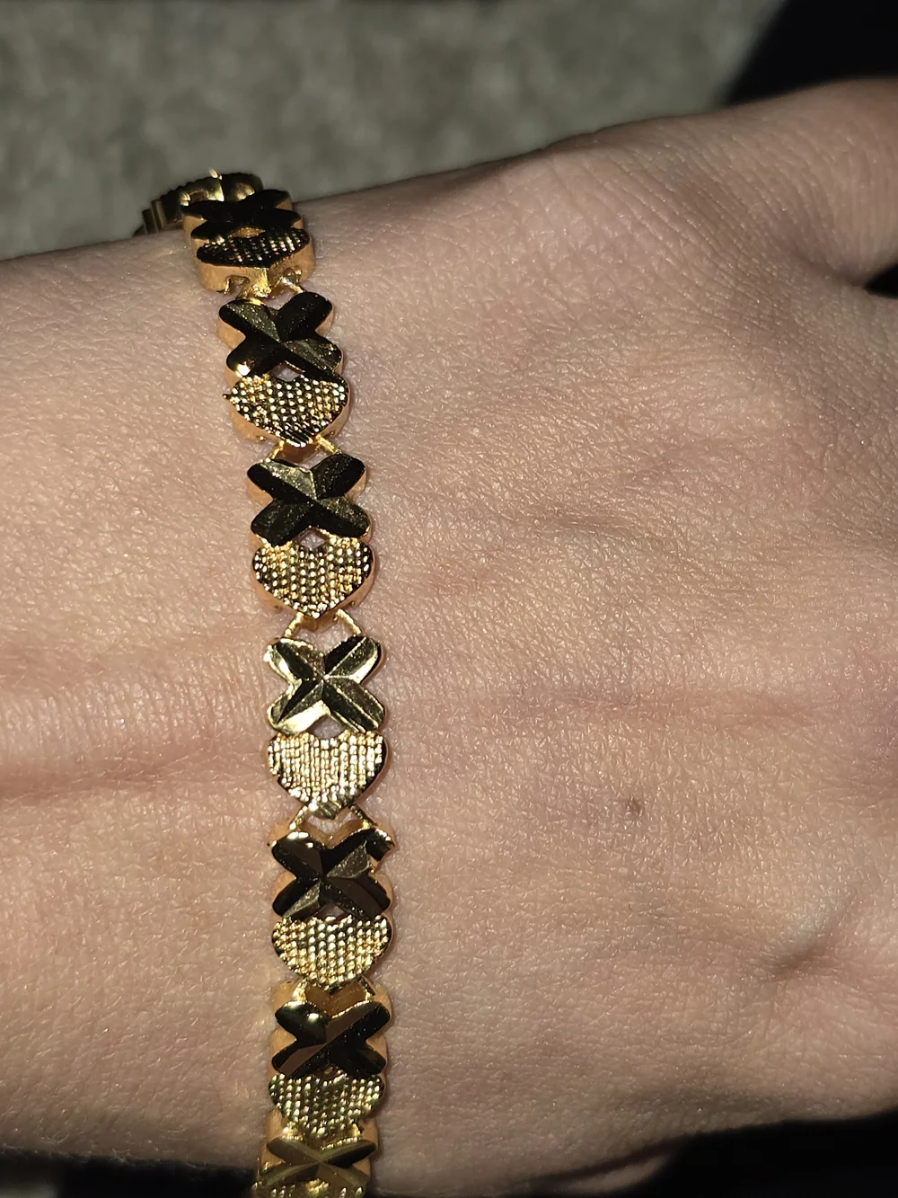22kgp Dubai Jewelry Gold-Tone X Link Bracelet - Women Jewelry